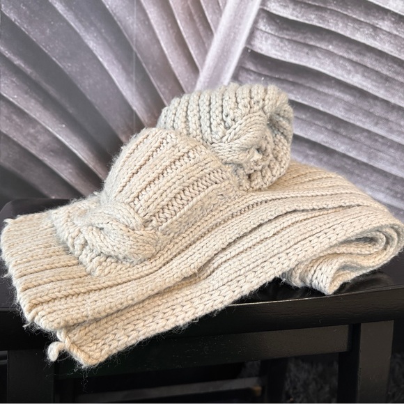 Harley-Davidson Knit Scarf Hat OS Oatmeal Cream Cable Women’s - Picture 12 of 15